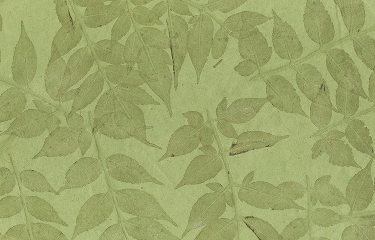 Neem Leaves Impression: Verde Green Jute Cotton Mix