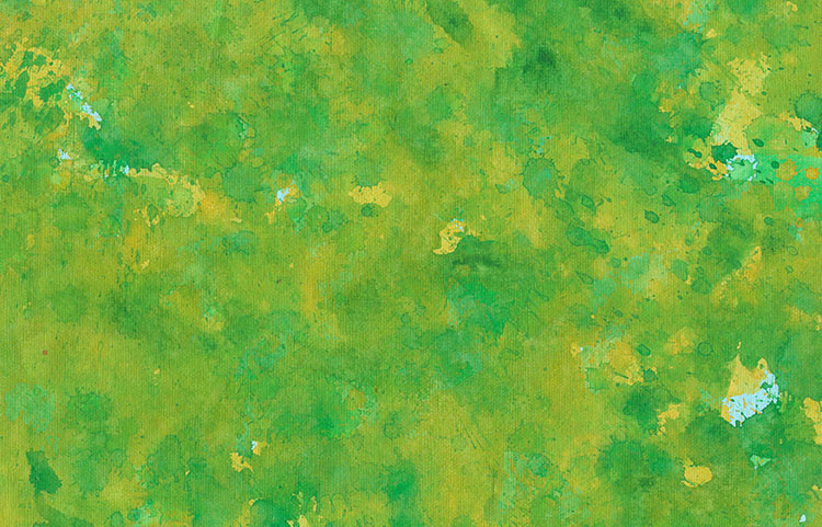 Paint Splatters: Green & Yellow on Clear Aqua