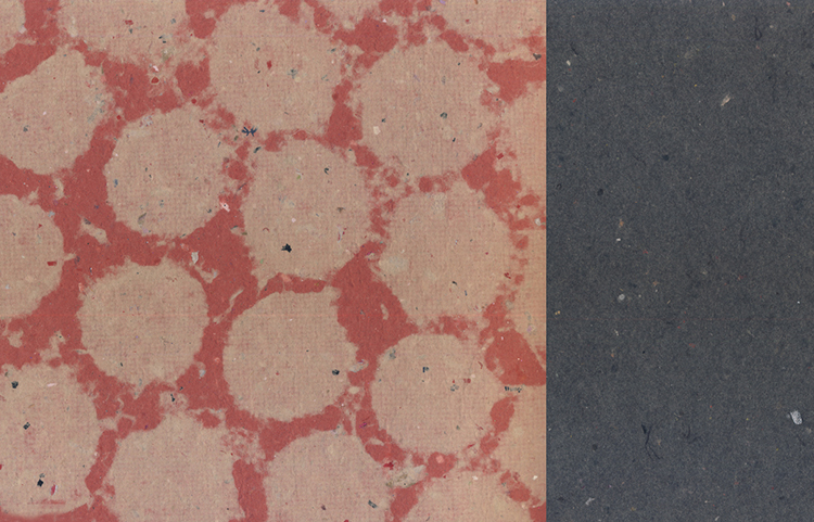 Dots Pulp Overlay: Rose Dust on Red, Triplex