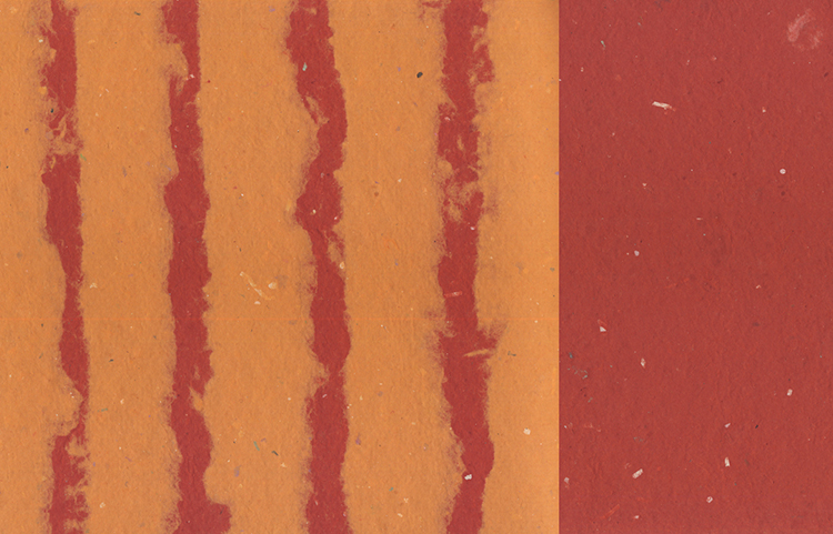 Stripes Pulp Overlay: Orange on Red, Duplex