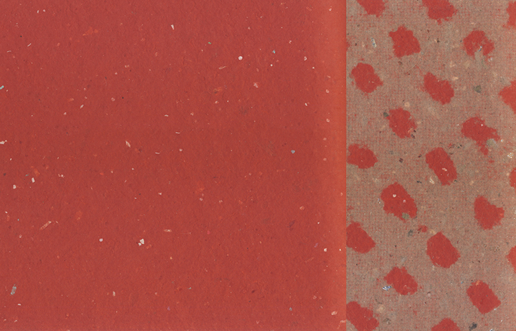 Scarlet Red with Beige Grid Pulp Overlay, Duplex