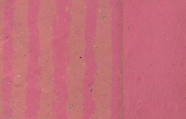 Stripes Pulp Overlay: Brick Dust on Geranium Pink, Duplex