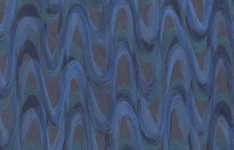 Painted Waves: Blue Green on Assorted Blues